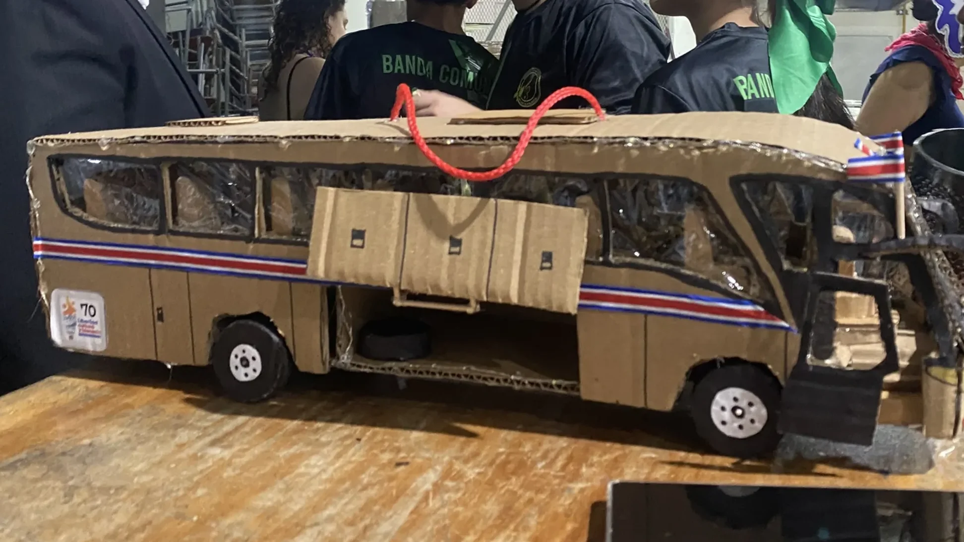 Bus farol with open luggage and doors
